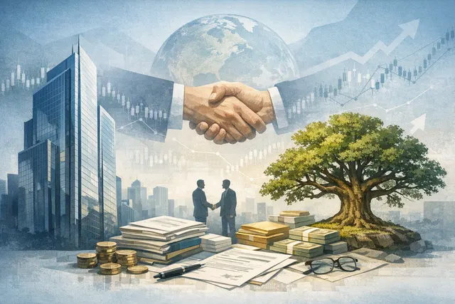 Brookfield Asset Management and Oaktree Capital Management logos representing their completed acquisition deal closing in August 2026.