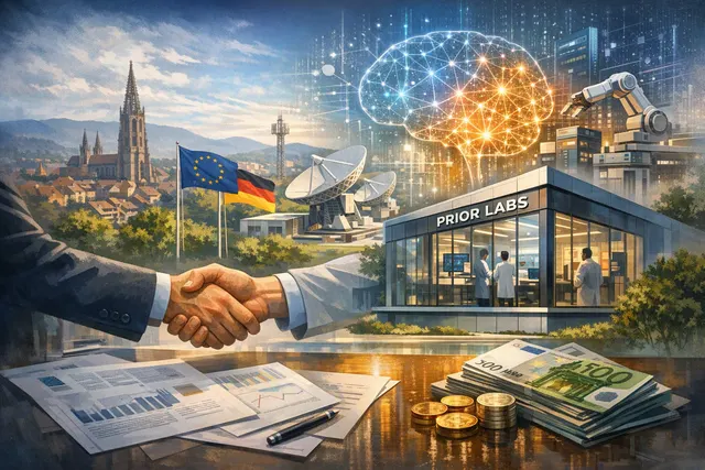 SAP and Prior Labs logos combined to represent the €1 billion+ acquisition of the tabular AI startup