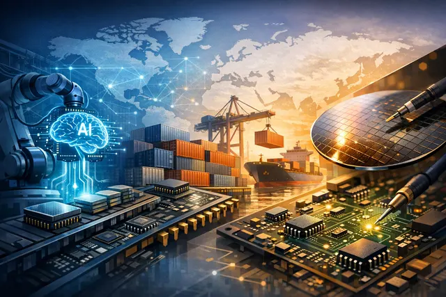 A 3D illustration of inflated memory chip prices surging on a financial graph, with consumer electronics and AI data centers in the background.
