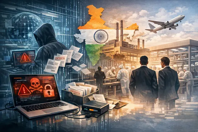Concept illustration of a digital lock with exposed iPhone schematics and the Apple logo, representing the Tata Electronics data breach in India.