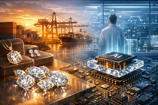 Visual representation of lab-grown diamonds used as cooling components for AI chip thermal management