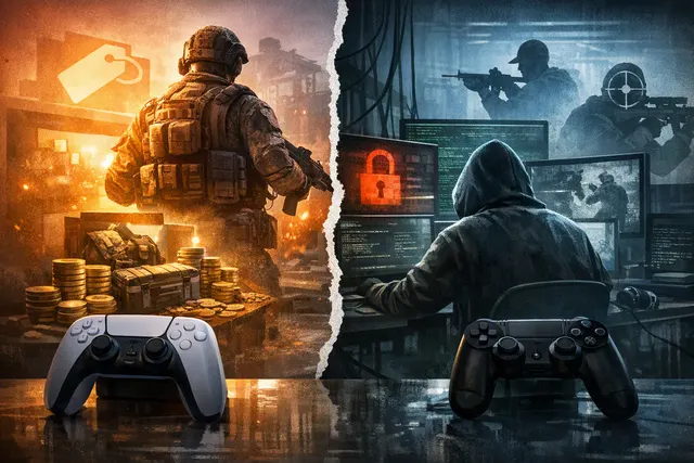 Illustration of a Black Ops 2 multiplayer menu featuring a prominent Modern Warfare 4 pre-order promotion
