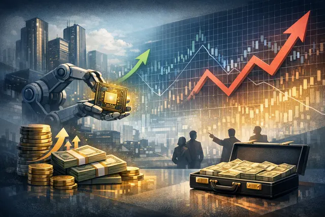 Editorial illustration of Samsung Electronics and SK Hynix shareholder-return plans following an AI chip selloff