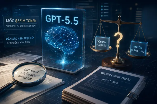 Minh họa bảng tính chi phí token cho GPT-5.5