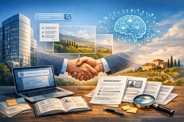 Conceptual image representing Salesforce's investment in Solomei AI and the Callimacus platform for Brunello Cucinelli