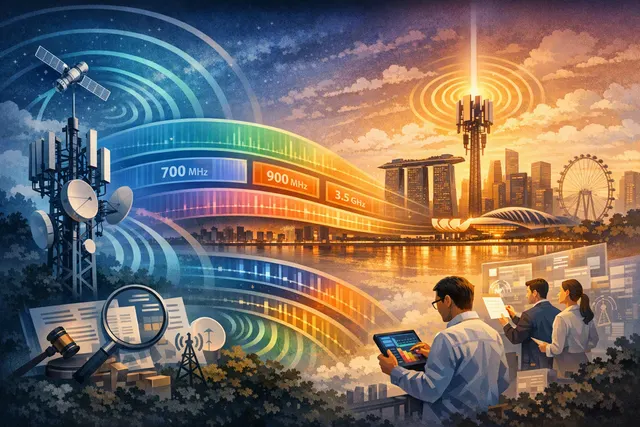 Illustration of radio-frequency spectrum bands used by mobile networks in Singapore