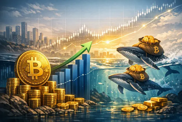 Illustration of Bitcoin whale accumulation supporting a possible recovery toward $66,000