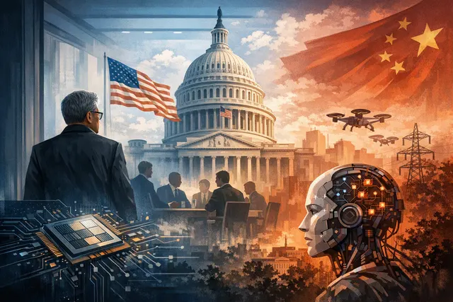 What is the significance and context of Nvidia CEO Jensen Huang's meetings with US officials in Washington in late July 2026, amid US China