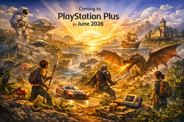 Collage of June 2026 PlayStation Plus games including Final Fantasy XVI, Sonic x Shadow Generations, and Warhammer 40,000: Darktide