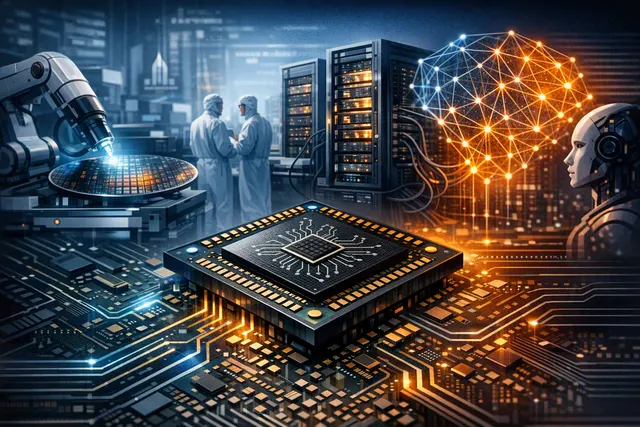 AI-generated illustration of Anthropic's custom silicon chip design for Claude AI models, symbolizing the shift to in-house AI hardware development