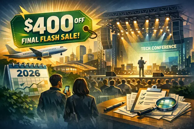 TechCrunch Disrupt 2026 event branding and countdown to flash sale deadline