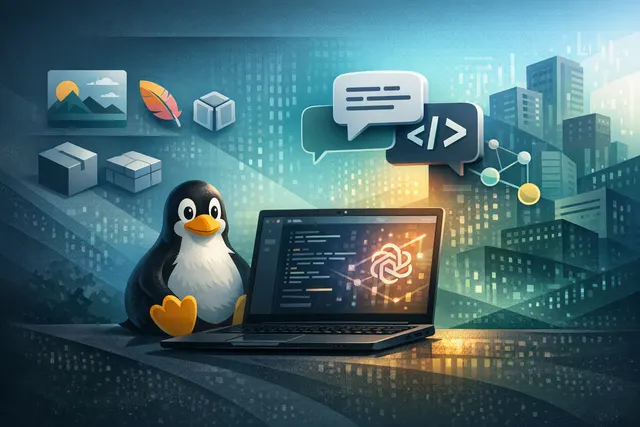ChatGPT desktop app interface on a Linux desktop with Codex coding agent open