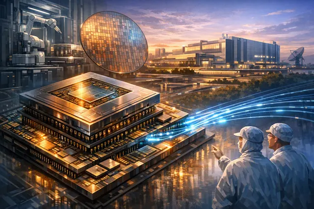 Conceptual illustration of Nvidia’s Feynman AI platform with stacked chiplets, advanced packaging and optical interconnects