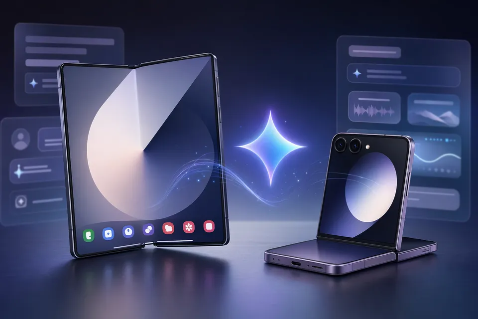 Samsung Galaxy Z Fold 8 and Z Flip 8 concept with Gemini AI interface