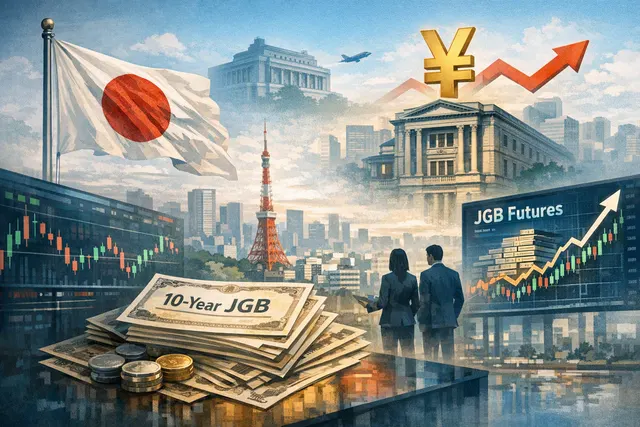 Illustration of Japanese government bond volatility and rising SGX JGB futures trading