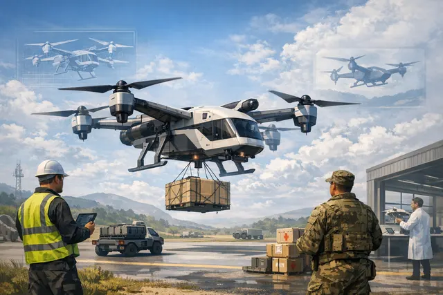 ERC System Victor U250 hybrid-electric heavy-lift cargo drone rendering at ILA Berlin 2026