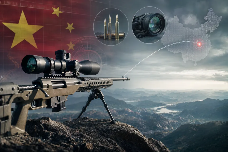 Illustration of an extreme long-range sniper shot representing claims of a new rifle distance record
