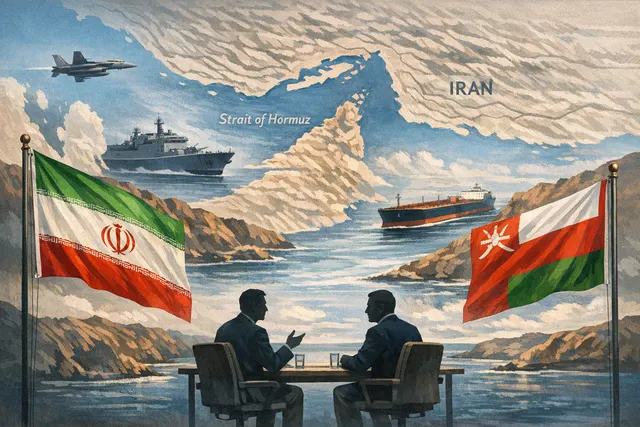 Map of the Strait of Hormuz, the strategic waterway between Iran and Oman