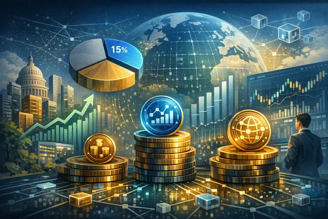 Illustration of tokenized equities trading on blockchain networks alongside traditional stock-market infrastructure