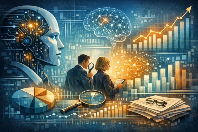 A conceptual image representing the gap between executive confidence in AI and the reality of AI errors reaching corporate boards, based on Workiva's 2026 Midyear Executive Benchma