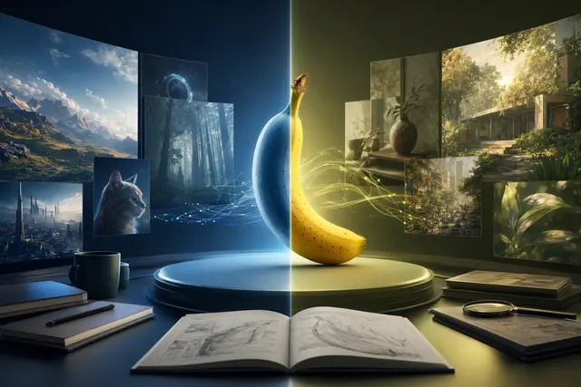 分割畫面比較 GPT Image 2 與 Nano Banana Pro 的 AI 圖像生成能力