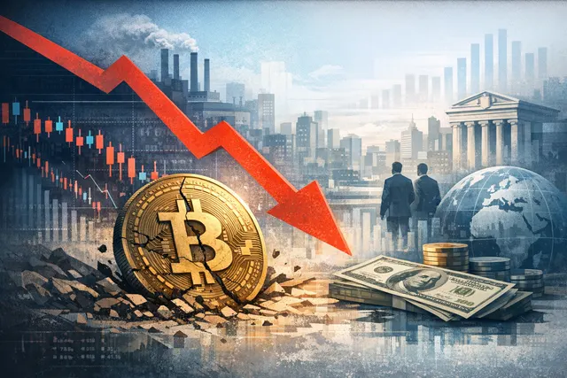 Abstract visualization of Bitcoin price chart with liquidity flow indicators and macroeconomic markers like central bank rates and government debt, representing Jamie Coutts's macr