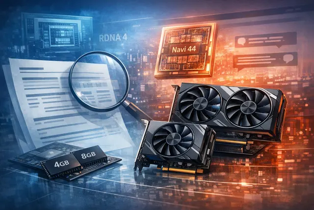 AMD Radeon RX 9050 Challenger graphics card render with RDNA 4 branding