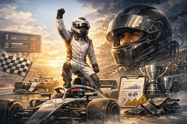 Kimi Antonelli in Mercedes race suit, looking determined ahead of the 2026 F1 summer break