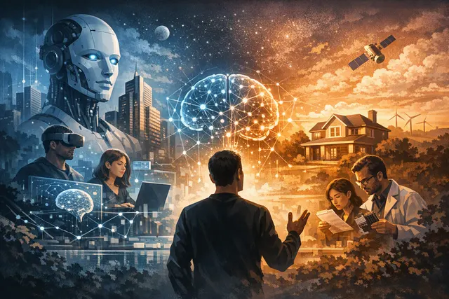 Conceptual image representing Mark Zuckerberg's AI manifesto and the debate over distributed superintelligence
