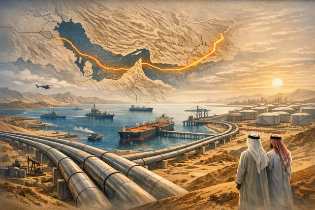 How are Gulf states responding to the six month conflict with Iran by investing billions in alternative oil export infrastructure to bypass