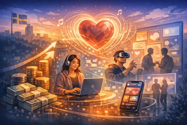Abstract digital illustration representing the concept of vibe-coding and AI-powered software creation, with glowing code and geometric shapes.
