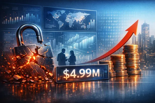 AI-generated editorial visualization representing data breach costs and cyber attacks with digital security imagery.