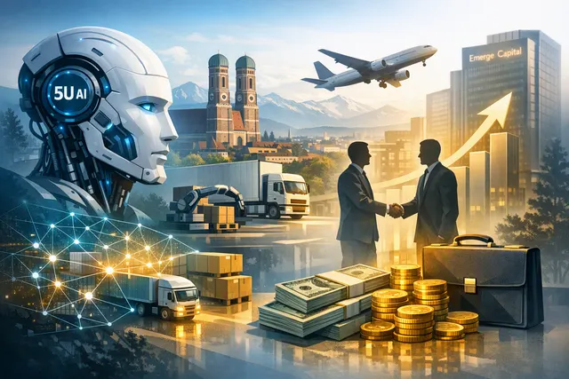 Abstract illustration of a supply chain network with digital nodes representing AI-powered logistics operations for freight forwarding automation.