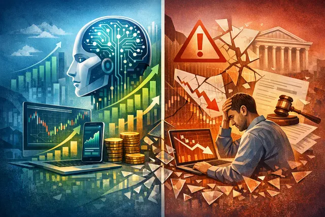 AI-generated editorial image representing AI-powered quantitative trading for retail investors