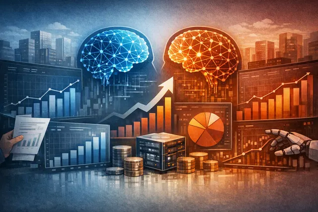 Anthropic Claude AI logo with financial charts and IPO timeline graphic in background