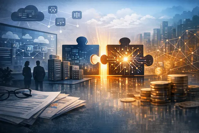 Editorial illustration of Stripe acquiring OpenRouter to connect AI model routing, token usage, and payments