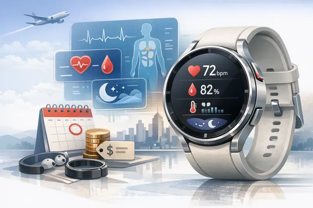 Samsung Galaxy Watch 9 with health tracking display and AI features