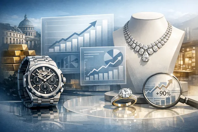 LVMH H1 2026 financial results showing Watches & Jewellery division performance with Tiffany and Bulgari growth metrics