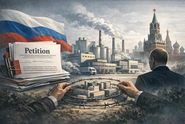 Illustration of Nestlé facing a proposed Russian state administration of five subsidiaries
