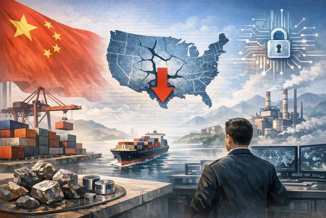 How has China's rare earth export policy shifted toward targeted controls in 2026, as evidenced by a 49% drop in shipments to the US, a 43.8