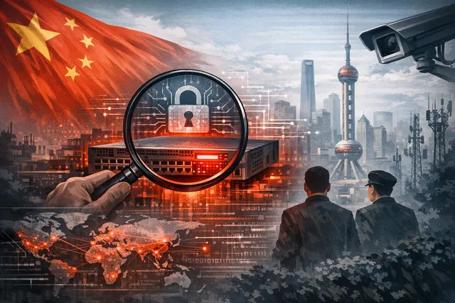 A visual representing escalating US-China trade tensions in August 2026, featuring abstract imagery of cyber networks, drones, and regulatory documents to illustrate the coordinate