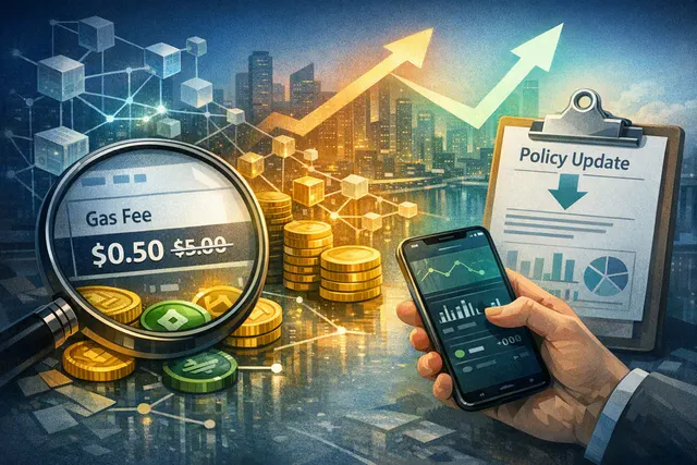 Robinhood gas fee subsidy threshold cut from $5 to $0.50 on Robinhood Chain in August 2026, with Uniswap pools.trade launchpad and Base network comparison