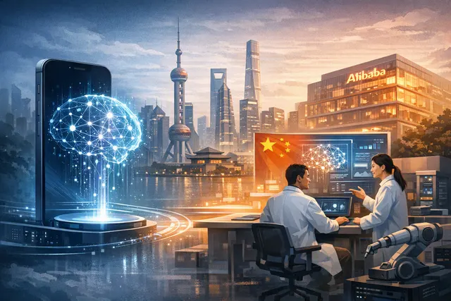 How is Apple launching its own proprietary AI model in China through a partnership with Alibaba, and what does this dual track strategy invo