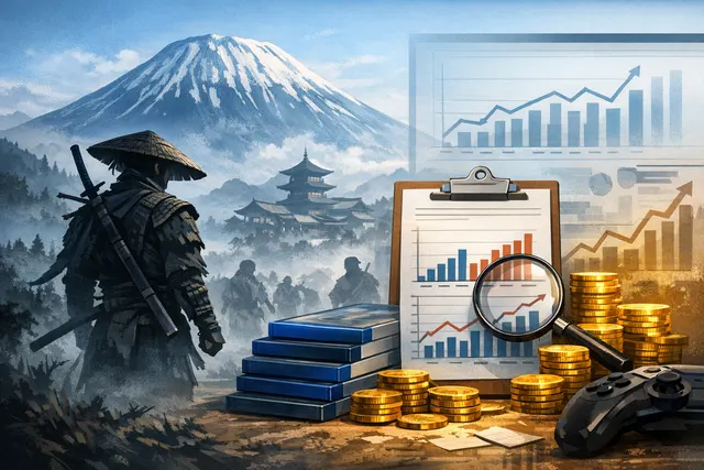 Ghost of Yotei protagonist Atsu stands in a moonlit field of silver grass with her katana drawn, wolves in the background, evoking the game's 18th-century Hokkaido setting