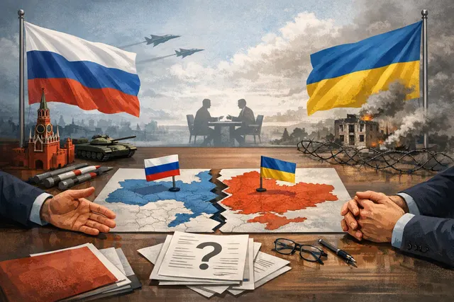 Map of Ukraine highlighting contested regions and front lines