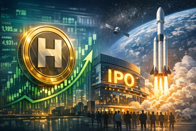 Illustration of the HYPE token price chart surging upward with SpaceX and Hyperliquid ecosystem elements in the background