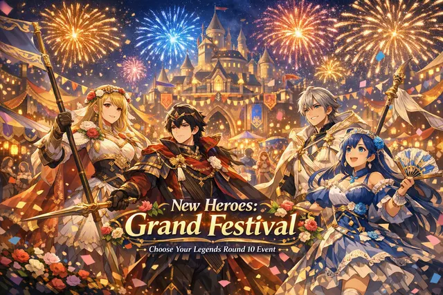 Illustration representing Fire Emblem Heroes’ New Heroes: Grand Festival and Choose Your Legends Round 10 event