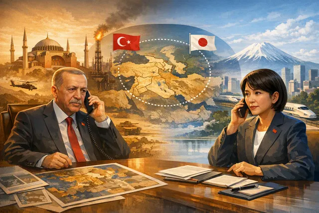 What did Turkish President Recep Tayyip Erdogan and Japanese Prime Minister Sanae Takaichi discuss during their roughly 20 minute phone call
