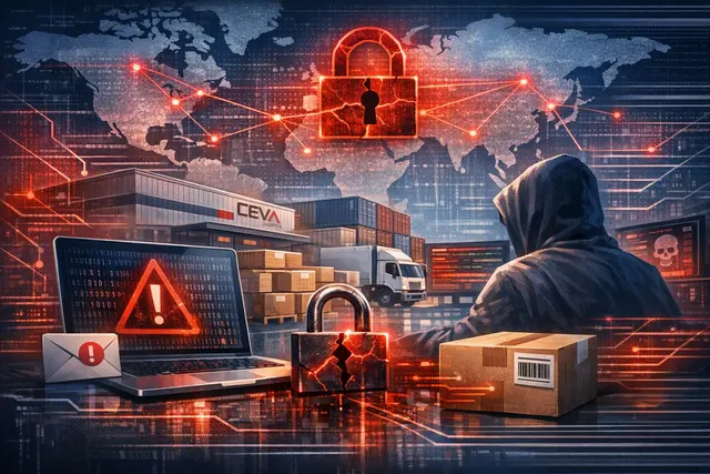 Digital illustration of a Steam Deck with a padlock icon and binary code background, representing the Valve data breach involving shipping partner CEVA Logistics