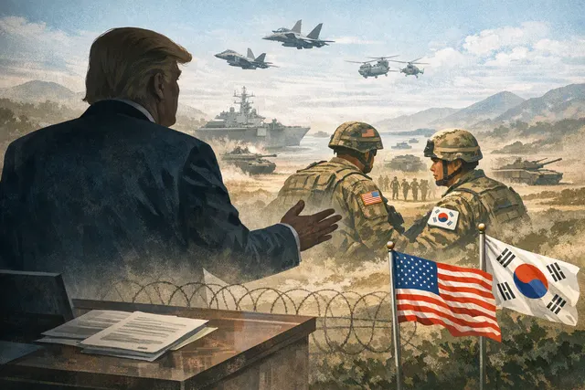 What did President Donald Trump announce on August 17, 2026, regarding joint military exercises with South Korea, what specific drills were
